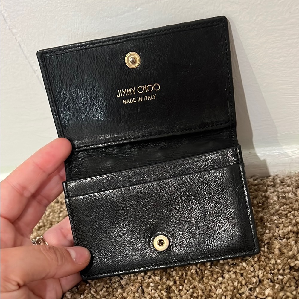 JIMMY CHOO Black Star-Studded Card Holder ZPSLD8 - Picture 3 of 11